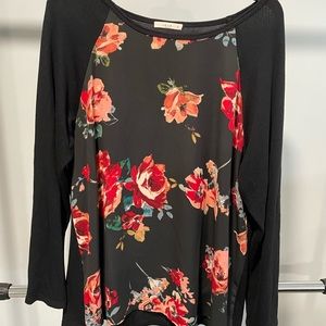 Le Lis beautiful black & floral shirt from stitch fix